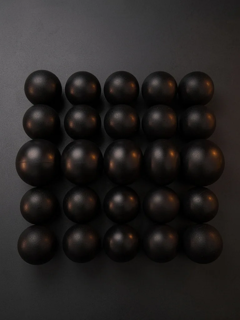 Massage balls arranged for commercial display