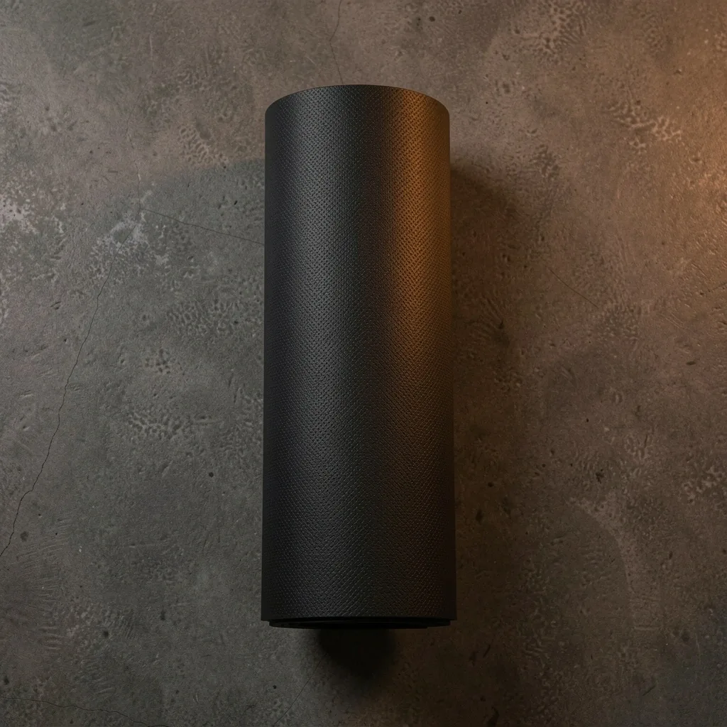 Rolled yoga mat with grip texture